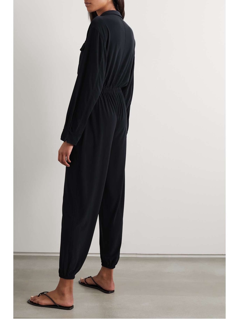 Norma Kamali turtle cargo jumpsuit Black Utility Zip-Front Jacket size M - Picture 3 of 14